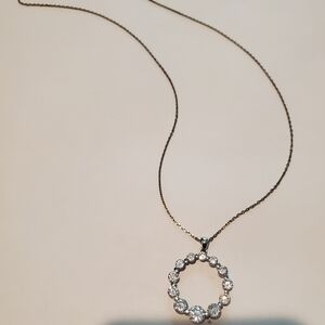 Elegant Sterling Silver Necklace with Crystal Accents